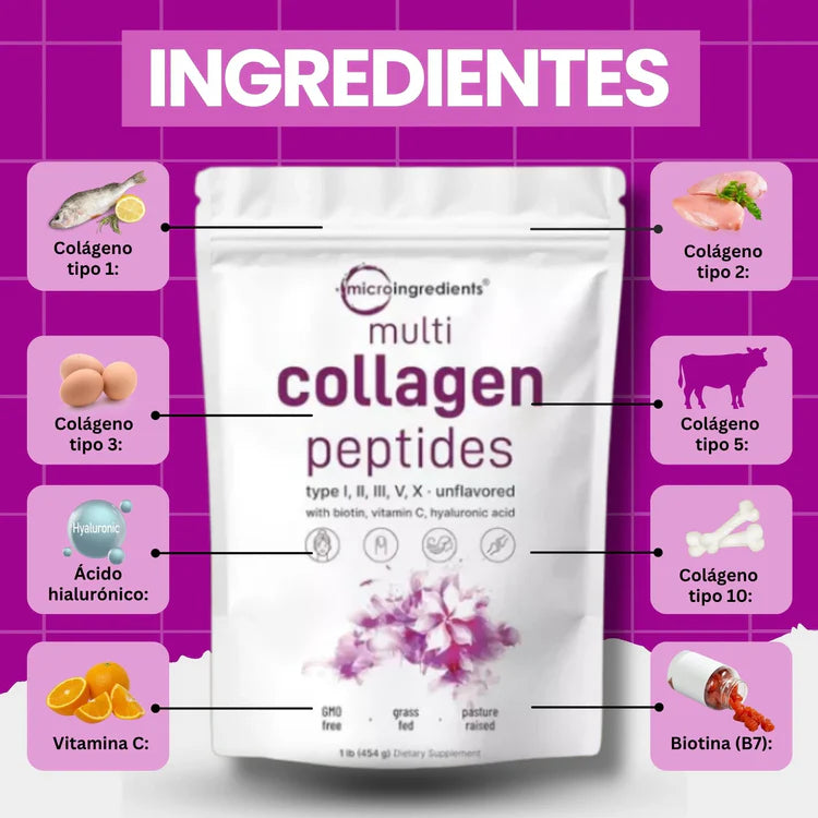 COLAGENO MULTIPLE 5 EN 1 – FORTALECE ARTICULACIONES, PIEL Y CABELLO