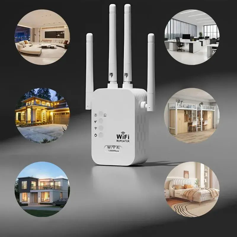 🚀📡 Amplificador WiFi 1200Mbps – Internet Rápido en Cada Rincón